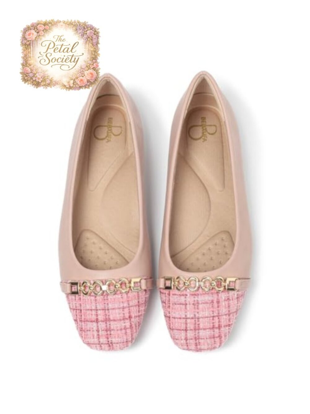 Women's Square Toe Ballet Flats Slip On Faux Leather Arch Support Office Shoes